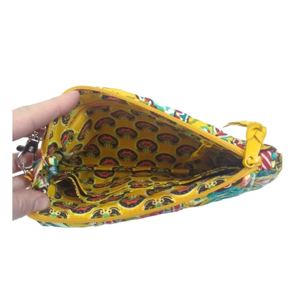Vera Bradley‎ Turnlock Closure Wallet Provincial Quilted Clutch Multi & Zip